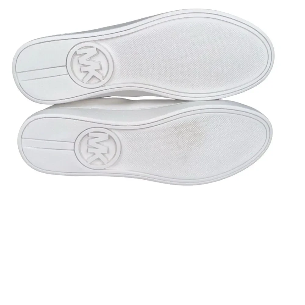 Michael Kors Womens Size 10 Sneakers KORS Print Faux Leather White Blush Keaton